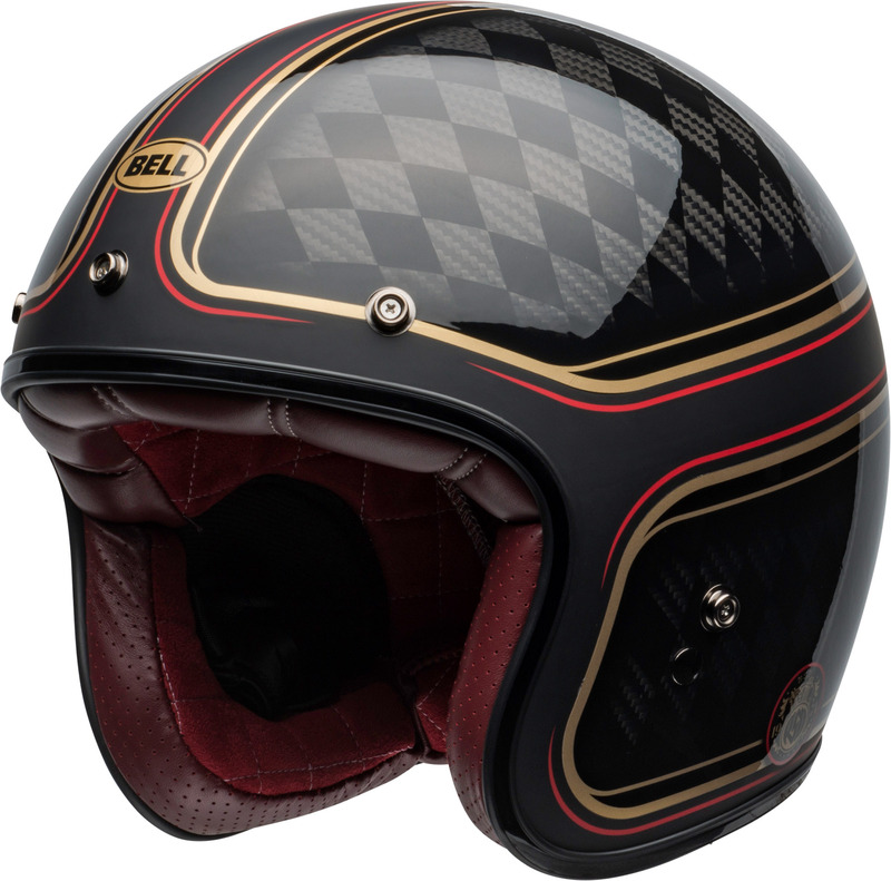 BELL Custom 500 DLX carbon helm RSD Checkmate matte/gloss black/gold maat XL