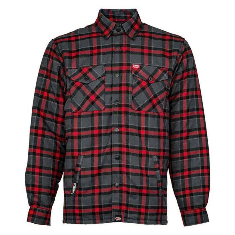 BELL Dixxon Flannel Jacket Grey/Red Size M - Vests & Jackets - BIHR